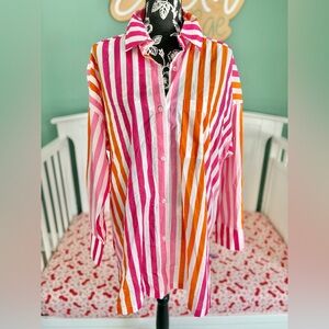 Beach Riot L/XL swim cover button down